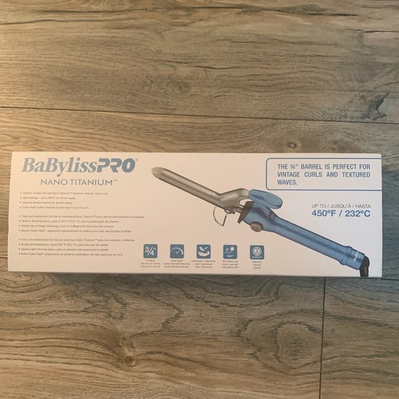 NEW BABYLISSPRO NANO TITANIUM SPRING CURLING IRON 3/4" - Picture 2 of 4